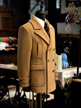 Woolen Peacoat for Men in Tan Beige